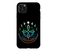 Celtic Moon Knot Symbol Pagan Elements with Moonphases Case for iPhone 11 Pro Max