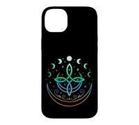 Celtic Moon Knot Symbol Pagan Elements with Moonphases Case for iPhone 14 Plus