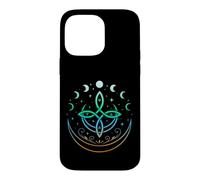 Celtic Moon Knot Symbol Pagan Elements with Moonphases Case for iPhone 14 Pro Max