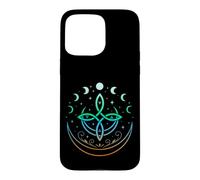 Celtic Moon Knot Symbol Pagan Elements with Moonphases Case for iPhone 15 Pro Max