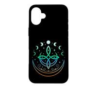 Celtic Moon Knot Symbol Pagan Elements with Moonphases Case for iPhone 16 Plus