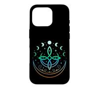 Celtic Moon Knot Symbol Pagan Elements with Moonphases Case for iPhone 16 Pro