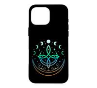 Celtic Moon Knot Symbol Pagan Elements with Moonphases Case for iPhone 16 Pro Max