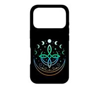 Celtic Moon Knot Symbol Pagan Elements with Moonphases Case for iPhone 17 Pro