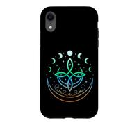 Celtic Moon Knot Symbol Pagan Elements with Moonphases Case for iPhone XR