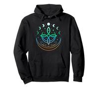 Celtic Moon Knot Symbol Pagan Elements with Moonphases Pullover Hoodie