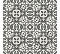 Celtic Motif Black White Designer Effect Vinyl Flooring For Bathroom Dinning Room 1.9mm Thick -5M(16'4") X 4M(13'1")-20M²