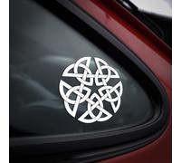 Celtic Mystical Infinity Knot Symbol Vinyl Decal Sticker, Pagan Triquetra Norse Wicca Witchcraft Occult Druid Viking Mythology Magic Symbol, Car Window Bumper 4x4 Camper Laptop Wall Bike
