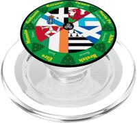 Celtic Nations Flags Wheel, Cultural Heritage Circle Design PopSockets PopGrip for MagSafe