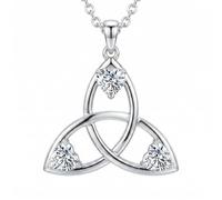 Celtic Necklace Sterling Silver Birthstone Celtic Knot Necklace for Women Infinity Love Pendant Anniversary Birthday Christmas Jewelry Gifts for Mom Her Wife (04-April-Diamond)