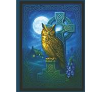 Celtic Owl Journal - 8.5″×11″ Full Moon Cottage Edition (180 Lined Pages): Rustic Moonlight Golden Eagle Owl Celtic Cross Notebook for Dreamwork, ... Spiritual Shadow Work, Moon-Phase Diary!
