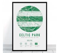 Celtic Park Stadium Map | Framed & Print Only Available | Minimalist Unique Gift FC Football Fan Poster Art Artwork Gift For Him Memorabilia | Father's Day Christmas Birthday