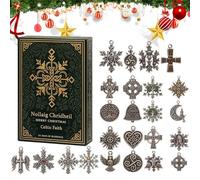 Celtic Pendant Countdown Calendar Seasonal Keepsake 2D Flat with Celtic Pendants for Collectors, Families, Teenagers, Children, Tree, Window, Wall