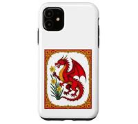 Celtic Red Dragon Holding a Daffodil Case for iPhone 11