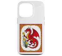 Celtic Red Dragon Holding a Daffodil Case for iPhone 13 Pro