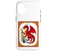 Celtic Red Dragon Holding a Daffodil Case for iPhone 16