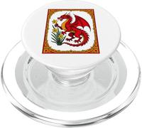 Celtic Red Dragon Holding a Daffodil PopSockets PopGrip for MagSafe