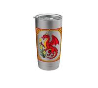Celtic Red Dragon Holding a Daffodil Stainless Steel Insulated Tumbler