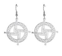 Celtic Saint Brigid Cross Earrings Stainless Steel Traditional Celtic St. Brigid Cross Pendant Earring Irish Talisman Jewelry (silver)