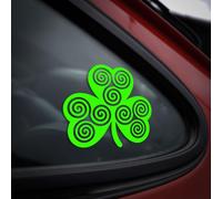 Celtic Shamrock Decal Sticker, Irish Clover Spiral Sticker Triskelion Style Car Tattoo Vinyl for Car Window, Bumper, Van, Laptop, Wall, Irish Celtic Symbol Design, Multiple Sizes & Colours