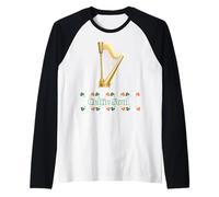 Celtic Soul Irish Harp Design, Ireland Shamrock Tricolor Raglan Baseball Tee