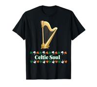Celtic Soul Irish Harp Design, Ireland Shamrock Tricolor Value Graphic T-Shirt