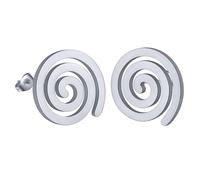 Celtic Spiral Earring Stainless Steel Minimalist Tiny Spiral Stud Earrings for Women Men Geomertic Jewelry Gift (silver)