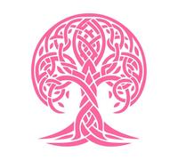 Celtic Spiral Tree of Life Clipart Fine Carving Decals 54.6x63.1cm Car Body Decoration Pink