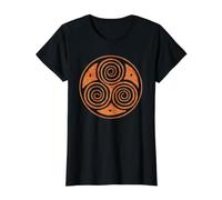 Celtic Spiral Triskele Triple Spiral Value Graphic T-Shirt, Women, Black, M