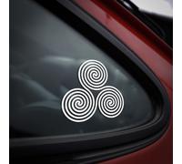 Celtic Spiral Triskelion Triple Spiral Symbol Vinyl Decal Sticker, Pagan Triquetra Norse Wicca Witchcraft Occult Druid Viking Mythology Magic Symbol, Car Window Bumper 4x4 Camper Laptop Wall Bike