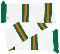Celtic Supporters Retro Style Striped Scarf in White Green and Tangerine