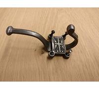 Celtic Timber Cast Iron Coat/Hat Hooks - Antique Style Wall Hooks for Modern & Rustic Homes - Traditional & Decorative Mounting Hardware for Coats, Hats & Accessories - GB Union Jack Flag