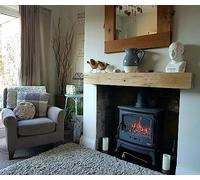 Celtic Timber Solid French Oak Air-Dried Beam Floating Shelf - Fireplace Mantle with Planed & Sanded Finish - Wood Mantle with Lightly Worked Rustic Appearance for Home Decor - 4''x3''x5 Ft Length