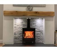 Celtic Timber Solid French Oak Air-Dried Beam Floating Shelf - Fireplace Mantle with Planed & Sanded Finish - Rustic Home Decor - Wood Mantle with Heavily Worked Appearance - 4"x5"x3 Ft Length