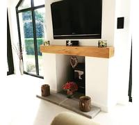 Celtic Timber Solid French Oak Air-Dried Beam Floating Shelf - Fireplace Mantle with Planed & Sanded Finish - Wood Mantle with Lightly Worked Rustic Appearance for Home Decor - 4''x5''x5 Ft Length