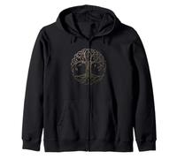 Celtic Tree of Life Aged Wrought Iron Image Zip Hoodie