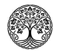 Celtic Tree of Life Clipart Celtic Tree Silhouette a Celtic Ivy of Brigid Tree Wall Decals 67.2x67.7cm Wall beautification Black