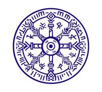 Celtic Tree of Life Clipart Celtic Tree Silhouette Viking Compass Fine Carving Decals 67.2x67.7cm Do not Damage The Wall Surface DarkBlue