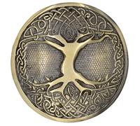 Celtic Tree of Life Kilt Belt Buckle, 7.6 cm, Antique Brass Finish (Brass Antique)
