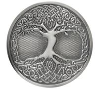 Celtic Tree of Life Kilt Belt Buckle, 7.6 cm, Antique Brass Finish (Silver Antique)