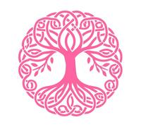 Celtic Tree of Life Mandala Silhouette Wall Decals 54.6x55.4cm Art Decoration Pink