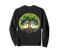 Celtic Tree of Life Symbol with Green Knotwork Design Sweatshirt