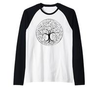 Celtic Tree of Life Symbol with Knotwork Design Raglan Baseball Tee