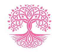 Celtic Tree of Life with Branches and Leaves Silhouette Fine Carving Decals 67.2x67.7cm Removable Without Leaving Glue Pink