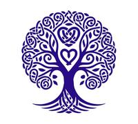 Celtic Tree of Life with Circular Frame Clipart Fine Carving Decals 67.2x73.4cm Art Mural Painting DarkBlue