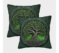 Celtic Tree Symbol-Nature Art Style Design Pillow Covers 2 Pack Cozy Pillowcase Available All Seasons Cushion Cover with Invisible Zipper Decor Sofa for Living Room Bedroom 45x45cm