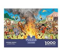 Celtic Tribal Bonfire Festival Wooden Jigsaw Puzzle Waterproof 1000 Piece Puzzles for Adults Impossible Home Decoration