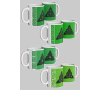 Celtic Trinity Knot Mug Set 4-Piece Irish-Inspired Ceramic Gift Simply Stunning Mugs White One Size