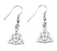 Celtic Trinity Knot Triquetra Drop Dangly Earrings with Gift Bag