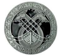 Celtic Viking Long Boat Dragon Head Belt Buckle in Presentation Box (Black)